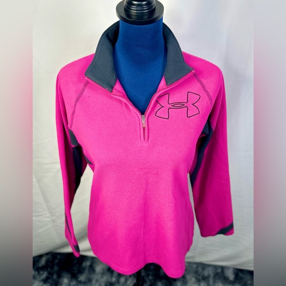 EUC Under Armour Pink/Purple Fleece 1/2 Zip Running Pullover Sweater - Picture 7 of 15